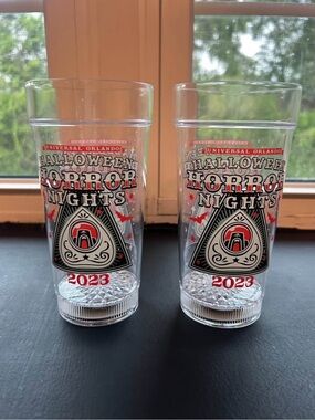 Universal Orlando Halloween Horror Nights 2023 Clear Reusable Cup - Red & Black